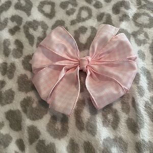 Charming Pink Checkered Hair Bow for Kids